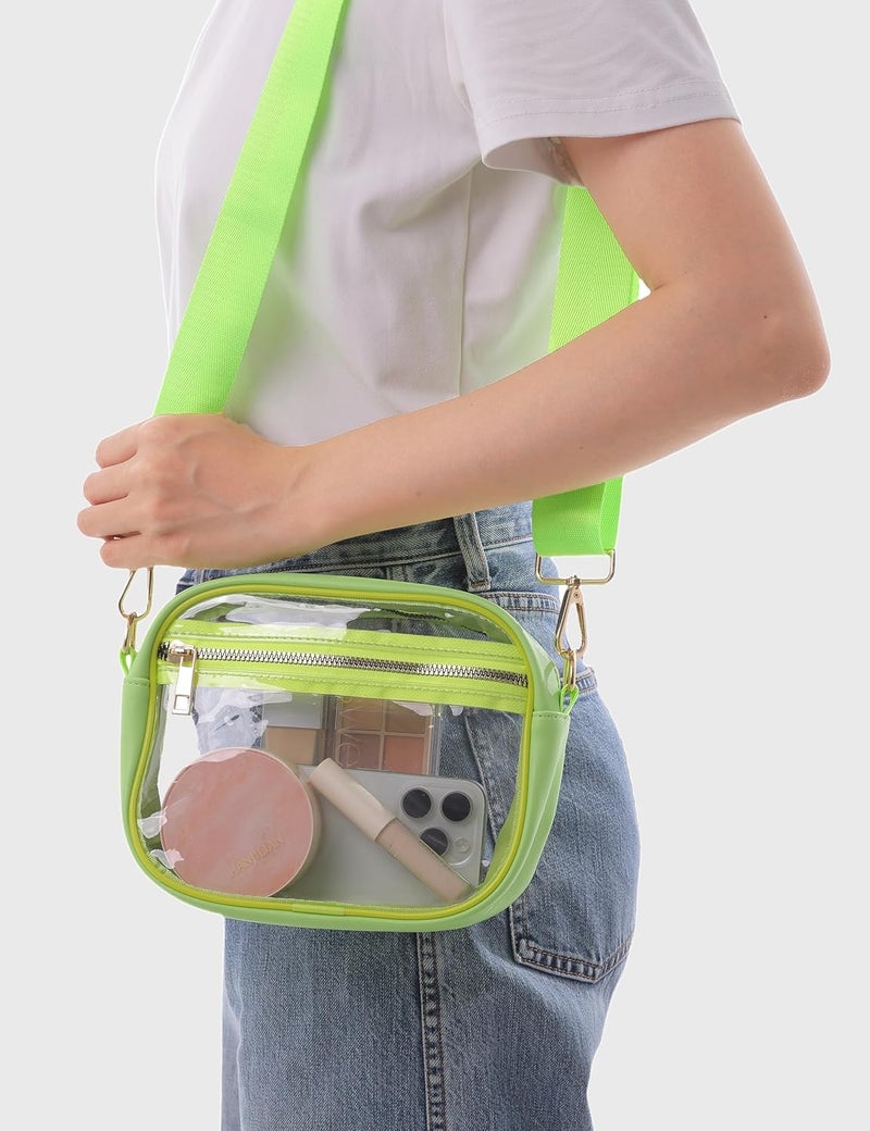 Fibrdoo Clear Bag Stadium Approved, Leather Clear Crossbody Purse Bag for Concerts Sports Events Festivals - Image 2